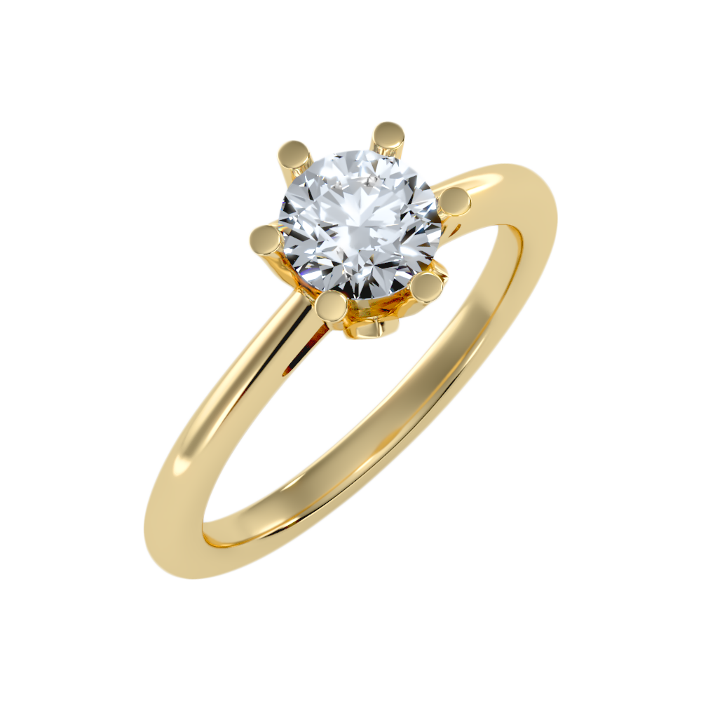 Floraison Classic Solitaire Ring In 925 Sterling Silver - Nine