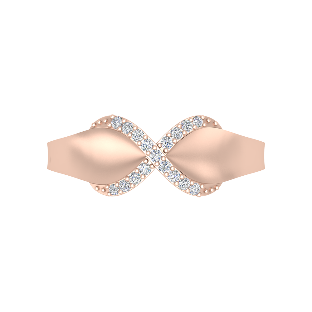 Floral Bow Band In 925 Sterling Silver - Two