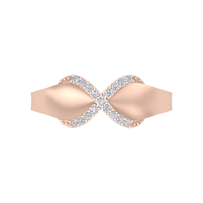 Floral Bow Band In 925 Sterling Silver - Two