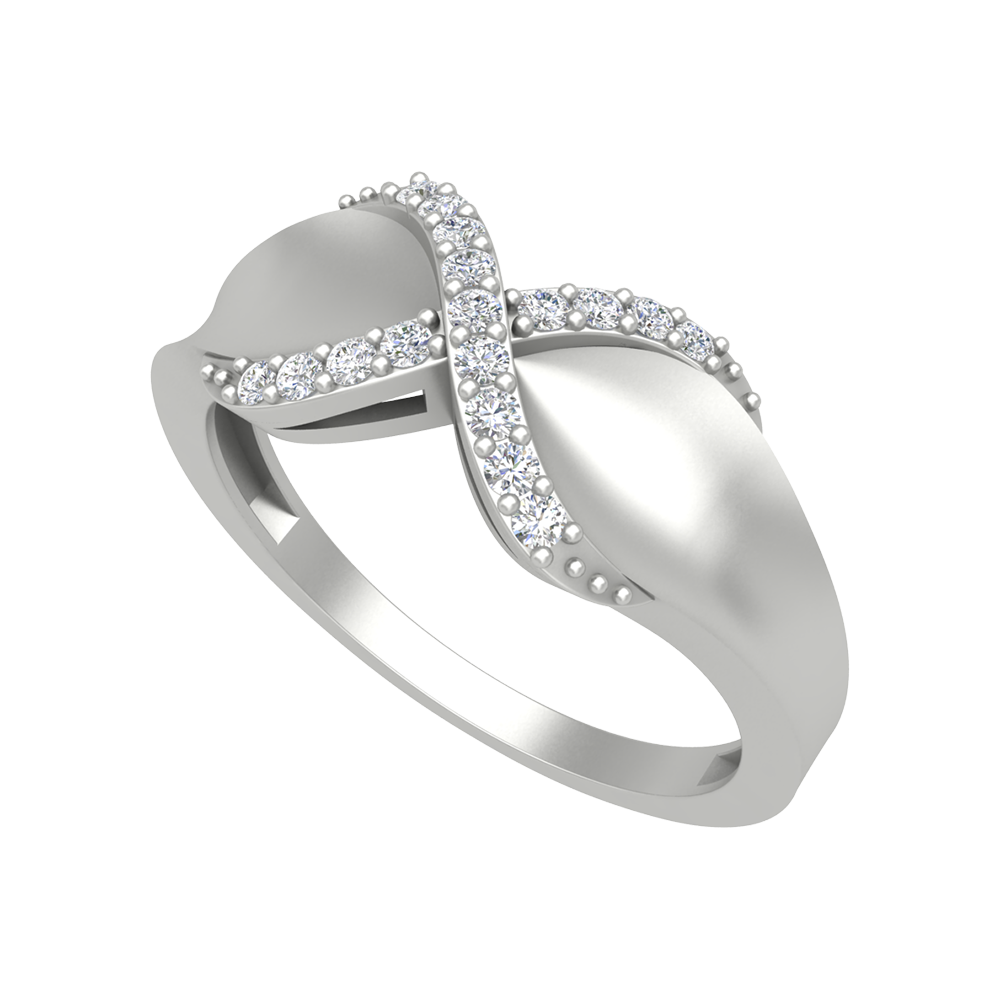 Floral Bow Band In 925 Sterling Silver - Five