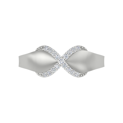 Floral Bow Band In 925 Sterling Silver - Six