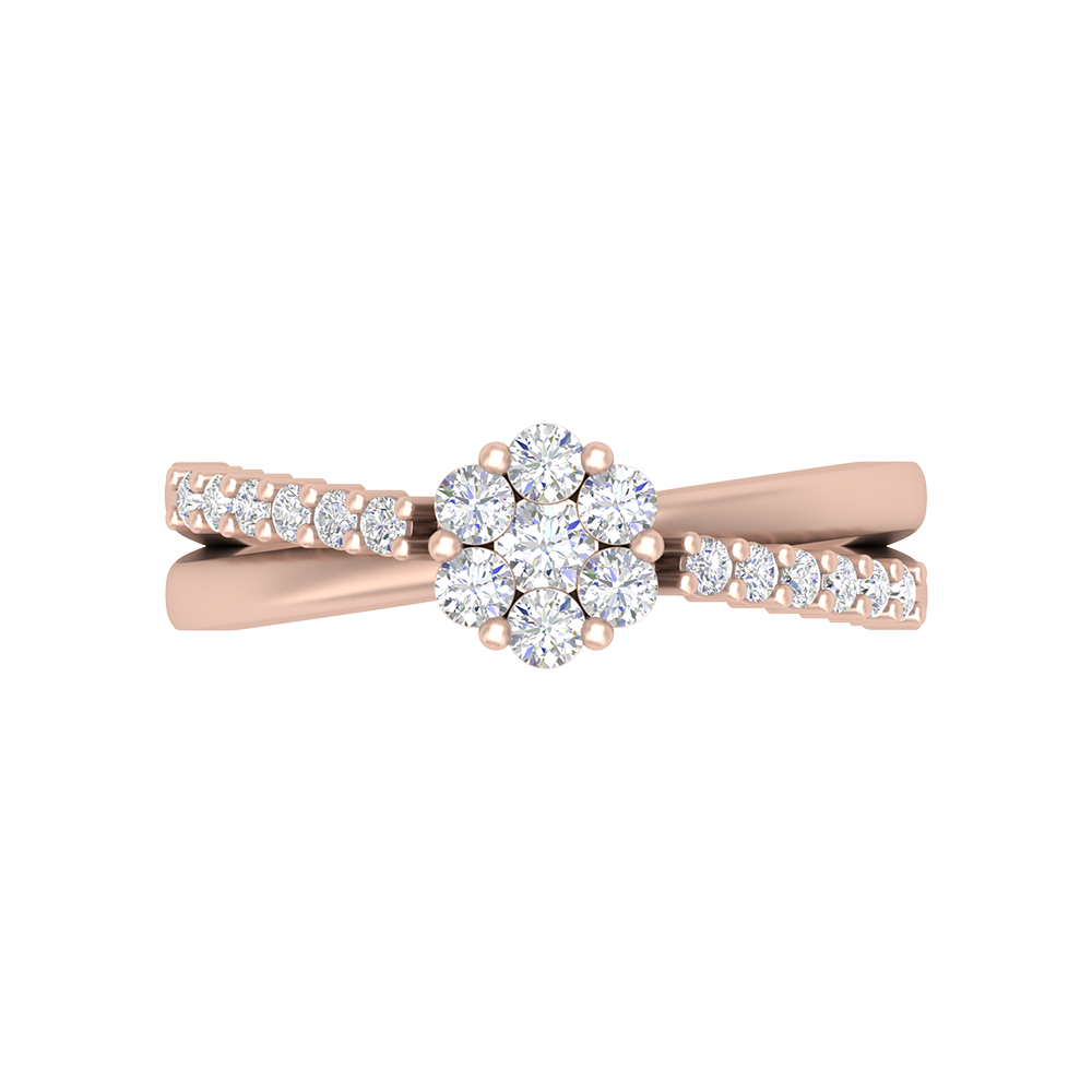 Floral Doom Ring In 925 Sterling Silver - Two