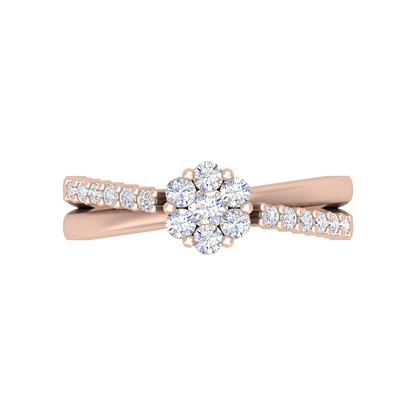 Floral Doom Ring In 925 Sterling Silver - Two