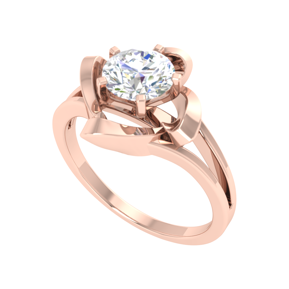 Floral Fiesta Solitaire Ring In 925 Sterling Silver - One
