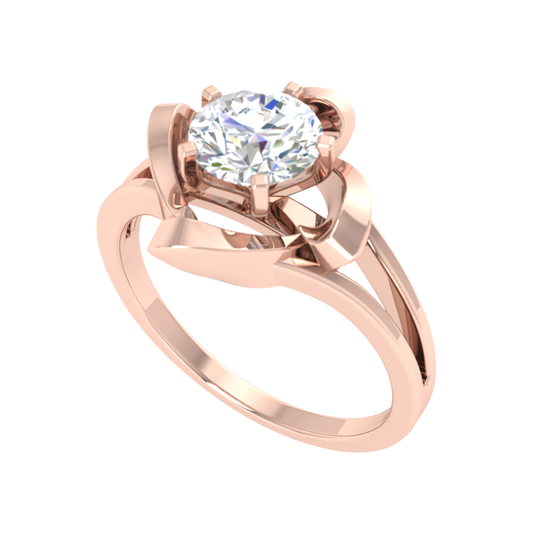 Floral Fiesta Solitaire Ring In 925 Sterling Silver - One
