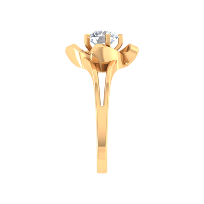 Floral Fiesta Solitaire Ring In 925 Sterling Silver - Eleven