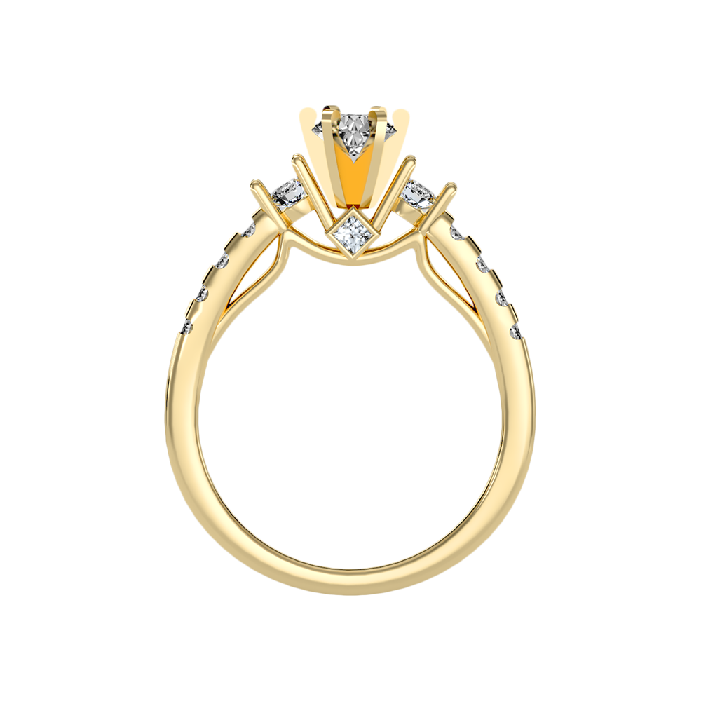 Florosent Three Stone Diamond Engagement Ring - Twelve