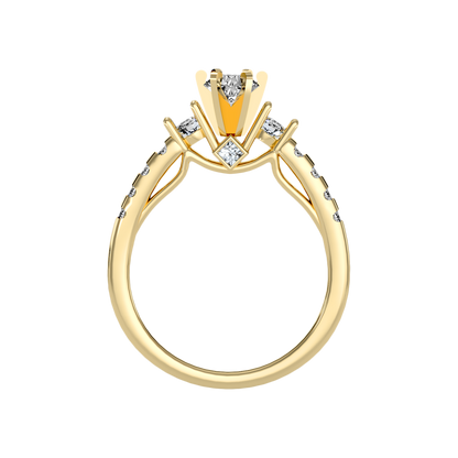 Florosent Three Stone Diamond Engagement Ring - Twelve