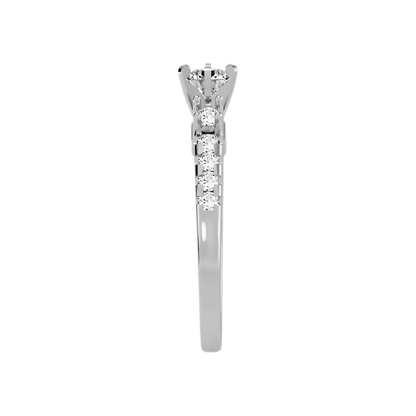 Florosent Three Stone Diamond Engagement Ring In 925 Sterling Silver - Four