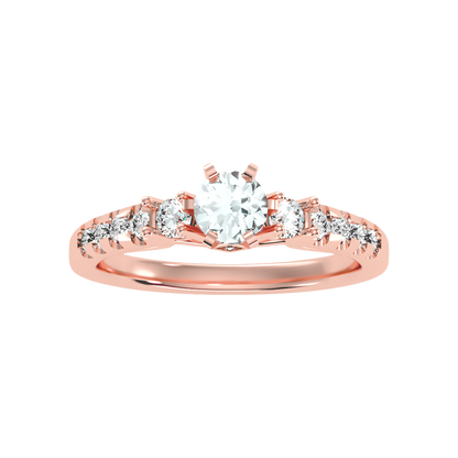 Florosent Three Stone Diamond Engagement Ring - Seven