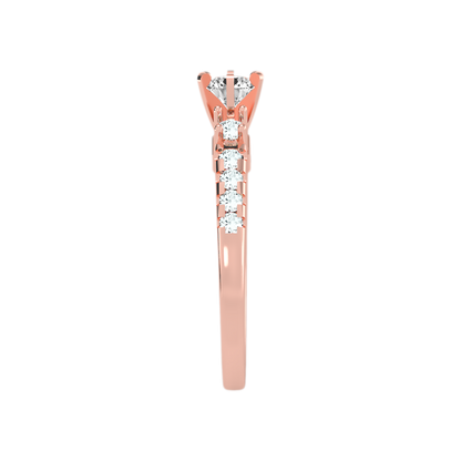 Florosent Three Stone Diamond Engagement Ring In 925 Sterling Silver - Eight