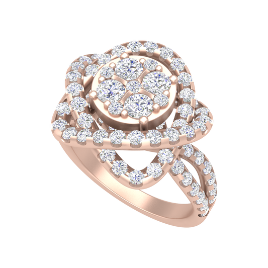 Flower Cocktail Ring In 925 Sterling Silver - One