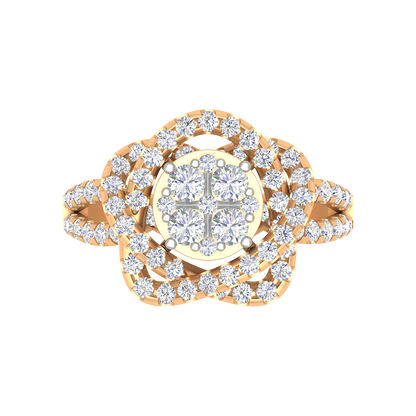 Flower Cocktail Ring In 925 Sterling Silver - Ten