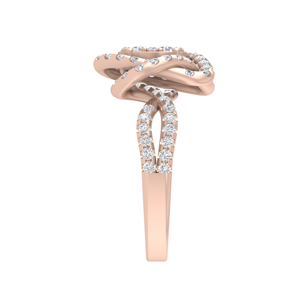 Flower Cocktail Ring In 925 Sterling Silver - Three