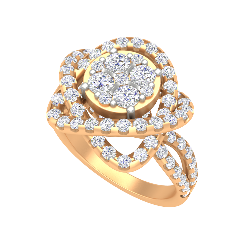 Flower Cocktail Ring In 925 Sterling Silver - Nine
