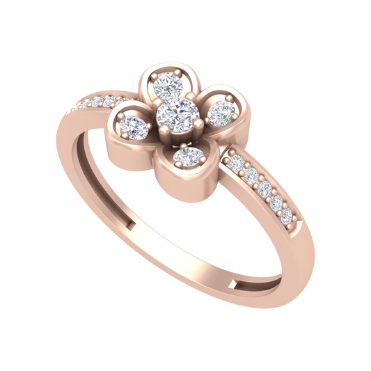 Flower Crown Ring In 925 Sterling Silver - One