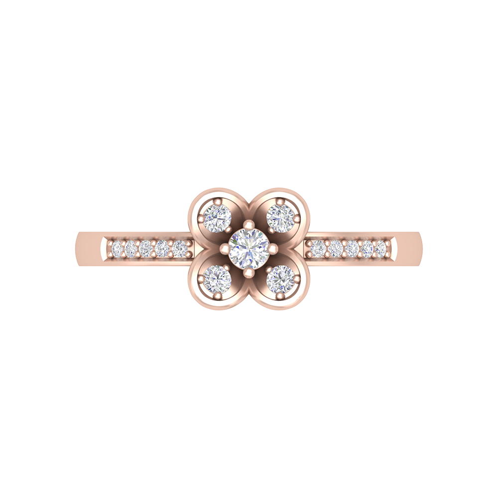 Flower Crown Ring In 925 Sterling Silver - Two