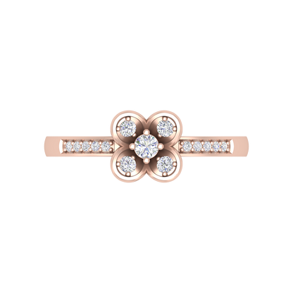 Flower Crown Ring In 925 Sterling Silver - Two