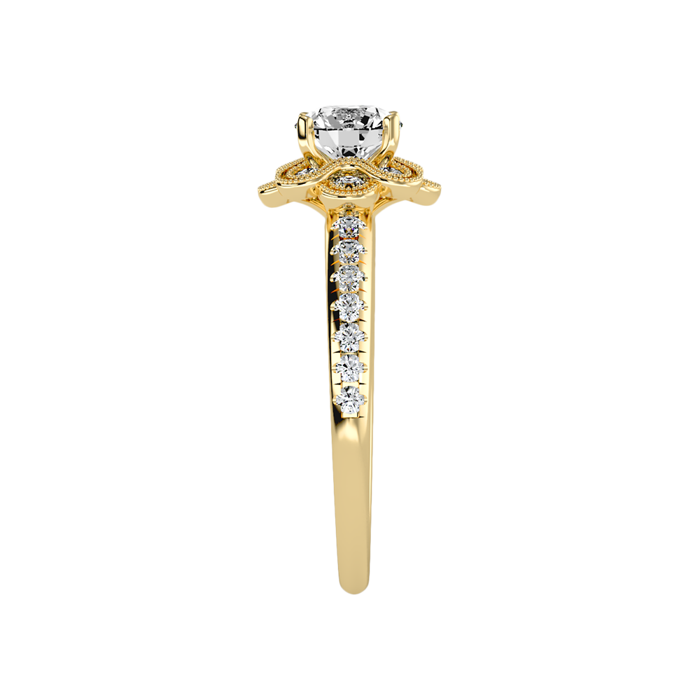 Flower Shaped Gold & Diamond Ring - Eleven