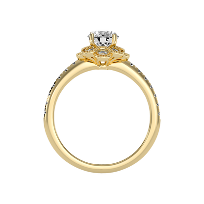 Flower Shaped Gold & Diamond Ring - Twelve