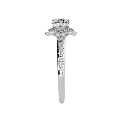 Flower Shaped Gold & Diamond Ring - Seven