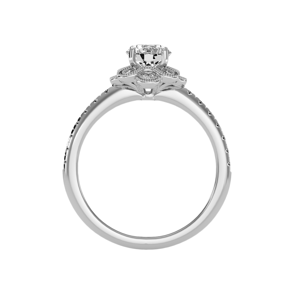 Flower Shaped Gold & Diamond Ring - Eight