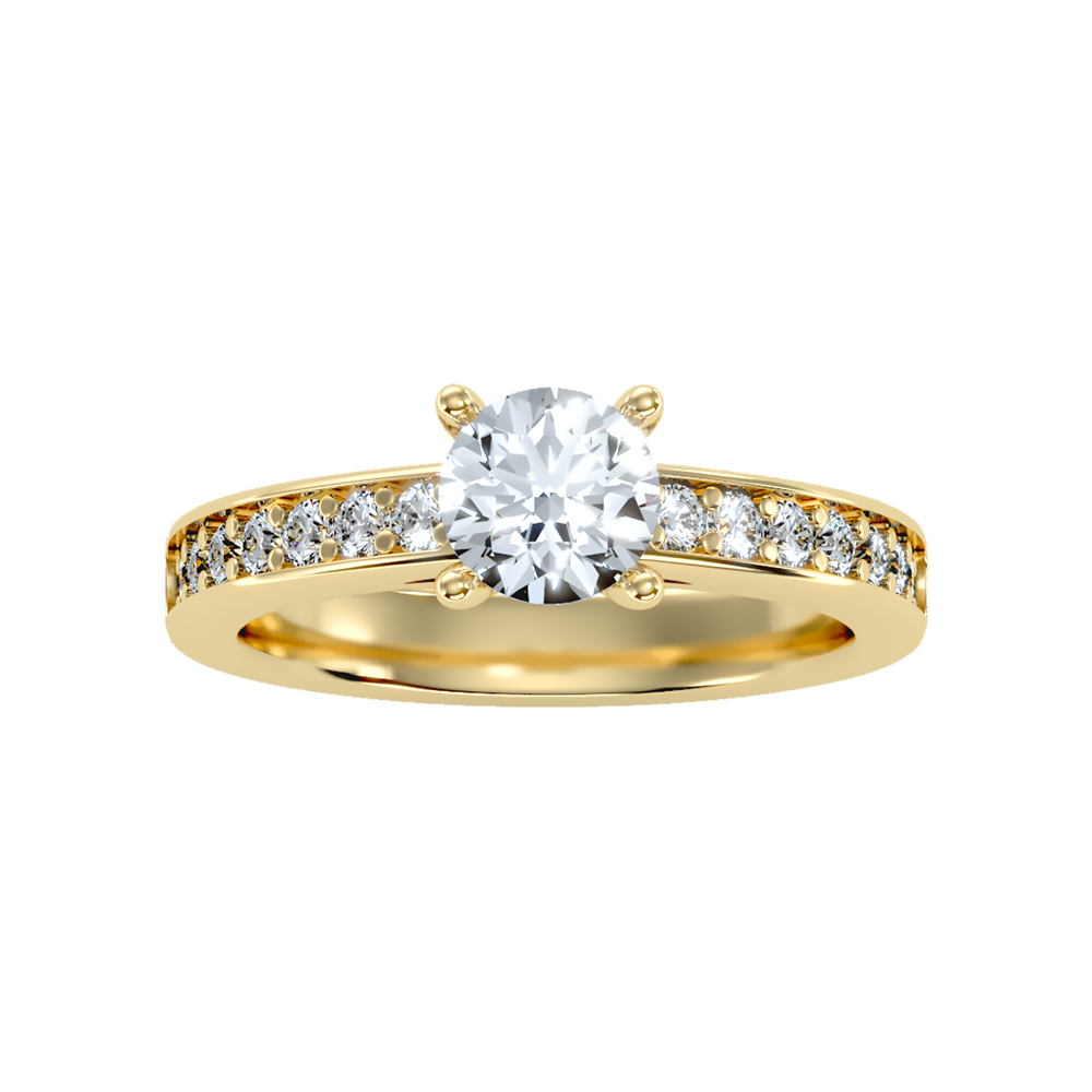 Flower Solitaire Ring In 925 Sterling Silver - Ten