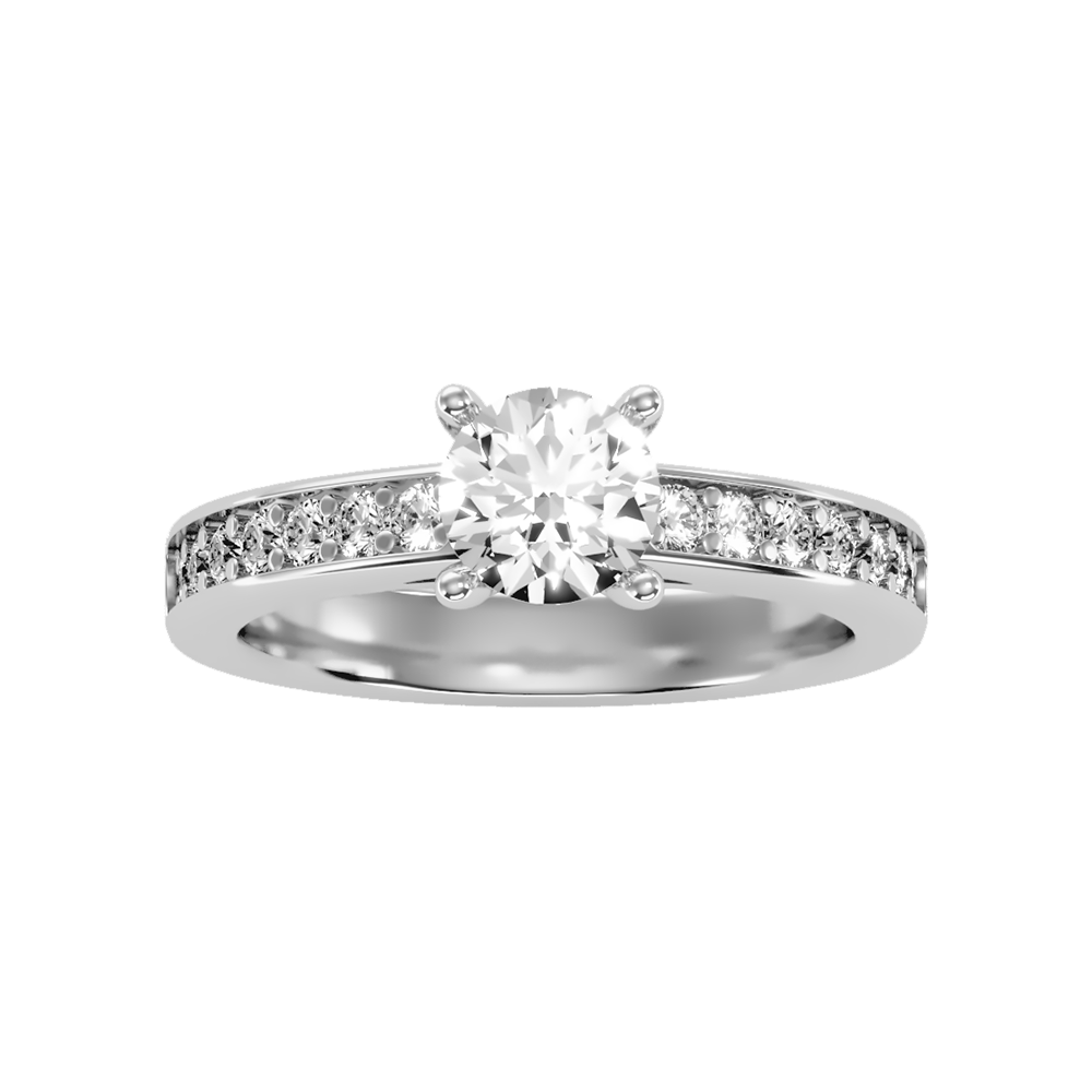 Flower Solitaire Ring - Three