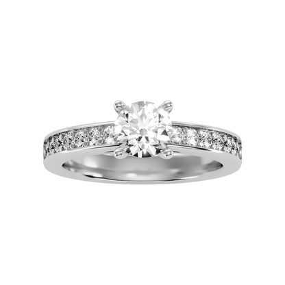 Flower Solitaire Ring - Three