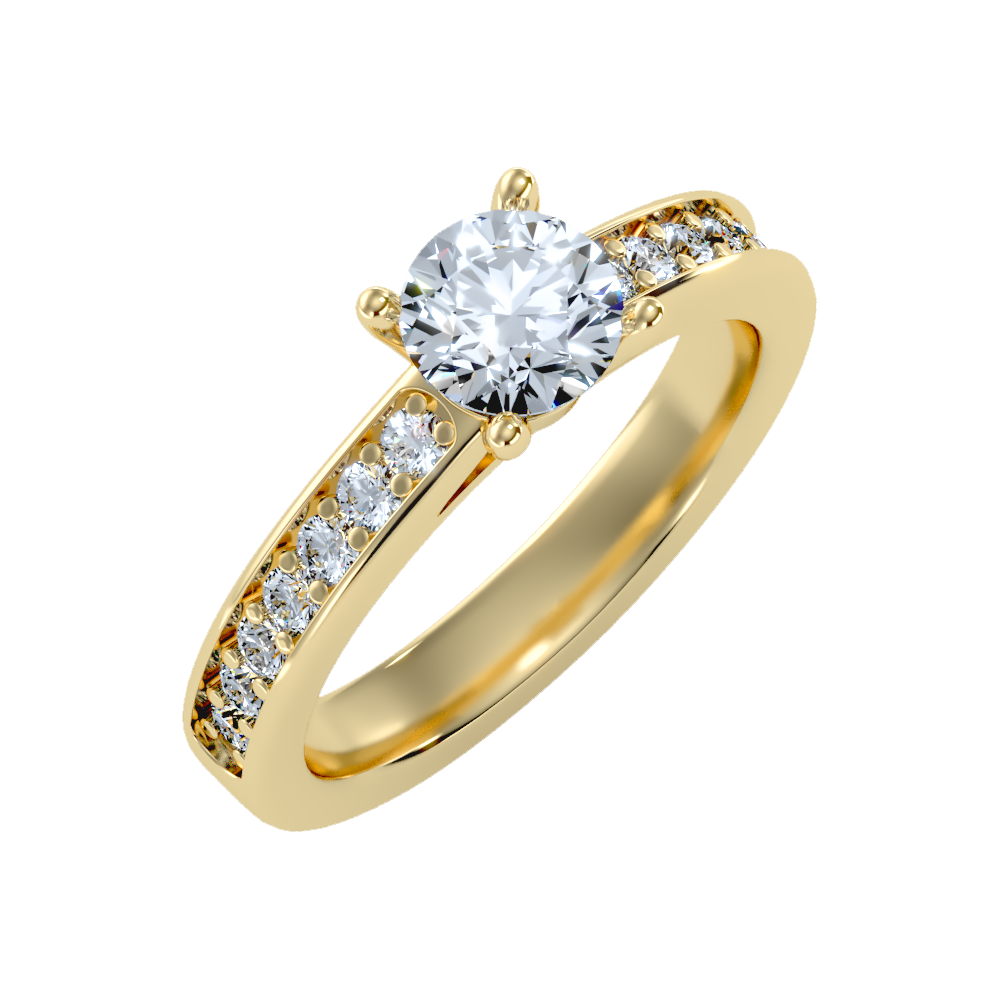 Flower Solitaire Ring In 925 Sterling Silver - Nine