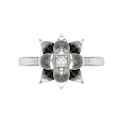 Flower World Ring In 925 Sterling Silver - Six