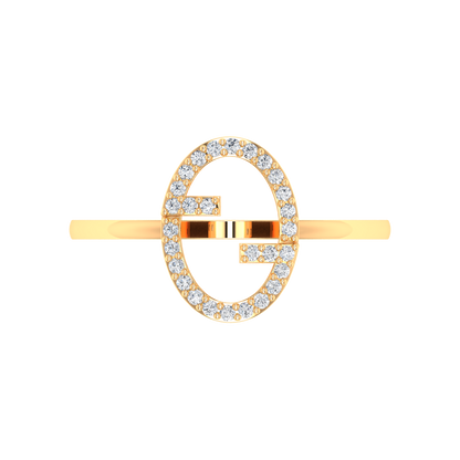 Fluer Domed Diamond Ring In 925 Sterling Silver - Ten