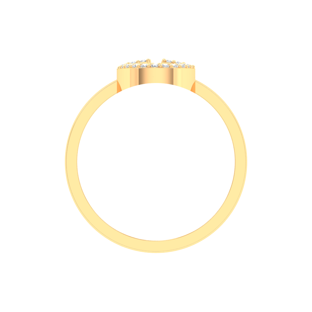 Fluer Domed Diamond Ring In 925 Sterling Silver - Twelve