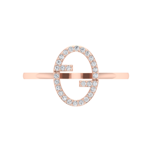 Fluer Domed Diamond Ring In 925 Sterling Silver - Two