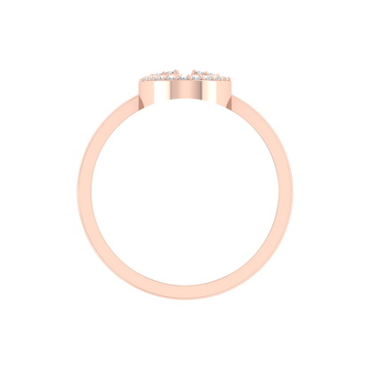 Fluer Domed Diamond Ring In 925 Sterling Silver - Four