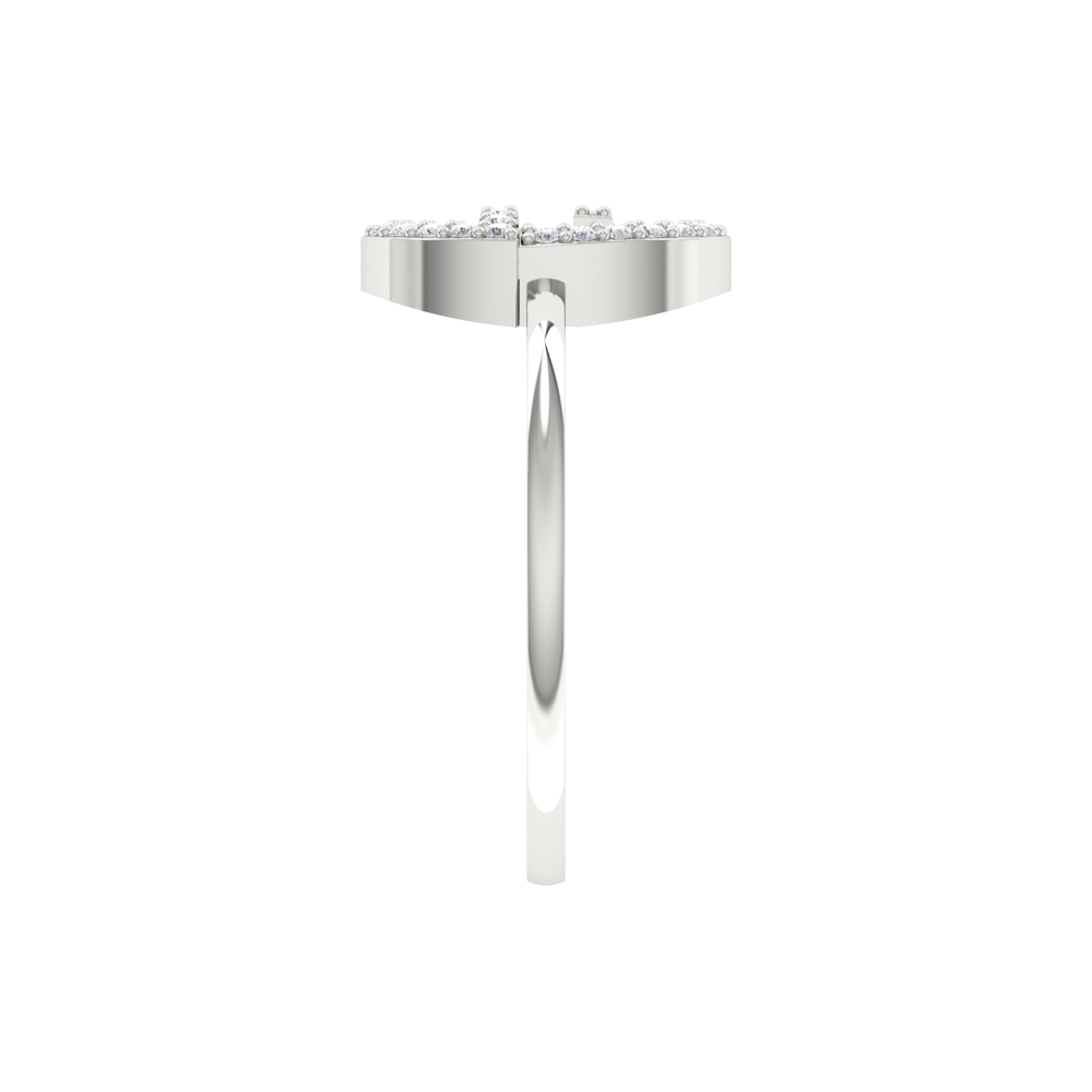Fluer Domed Diamond Ring In 925 Sterling Silver - Seven