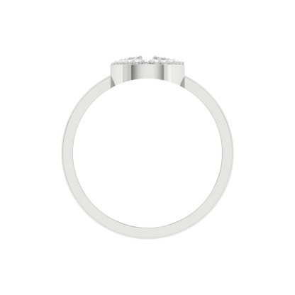 Fluer Domed Diamond Ring In 925 Sterling Silver - Eight