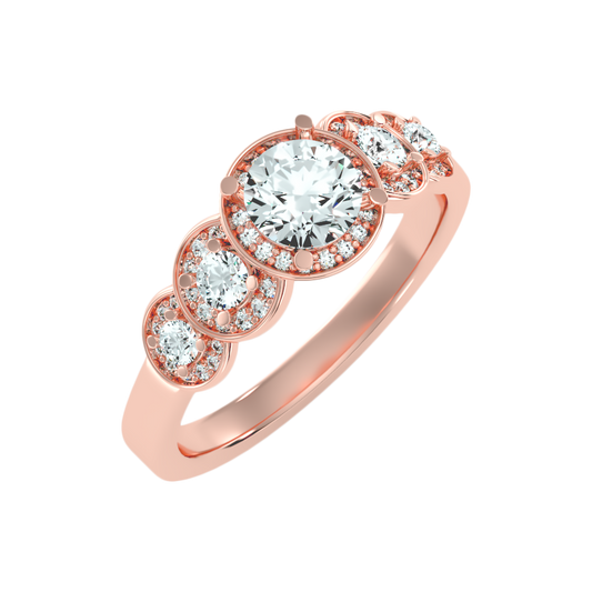 Fragrant Diamond Ring In 925 Sterling Silver - One