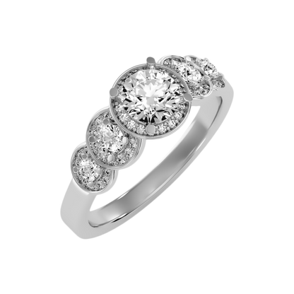 Fragrant Diamond Ring In 925 Sterling Silver - Five
