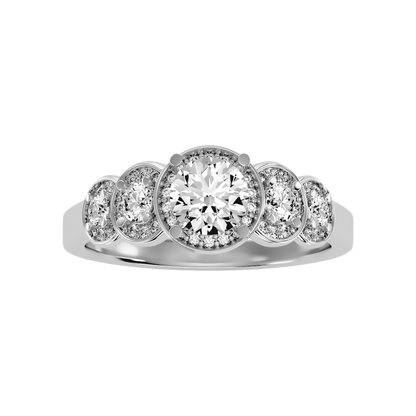 Fragrant Diamond Ring In 925 Sterling Silver - Six