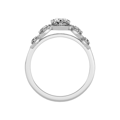 Fragrant Diamond Ring In 925 Sterling Silver - Eight