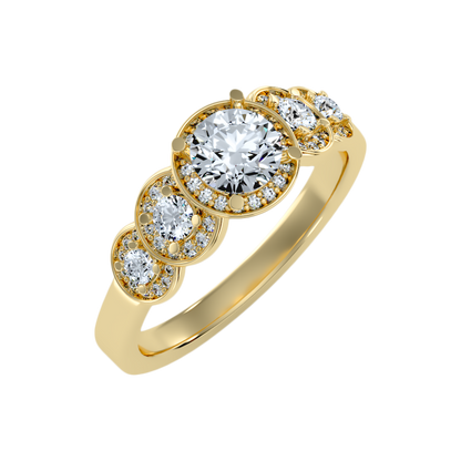 Fragrant Diamond Ring In 925 Sterling Silver - Nine