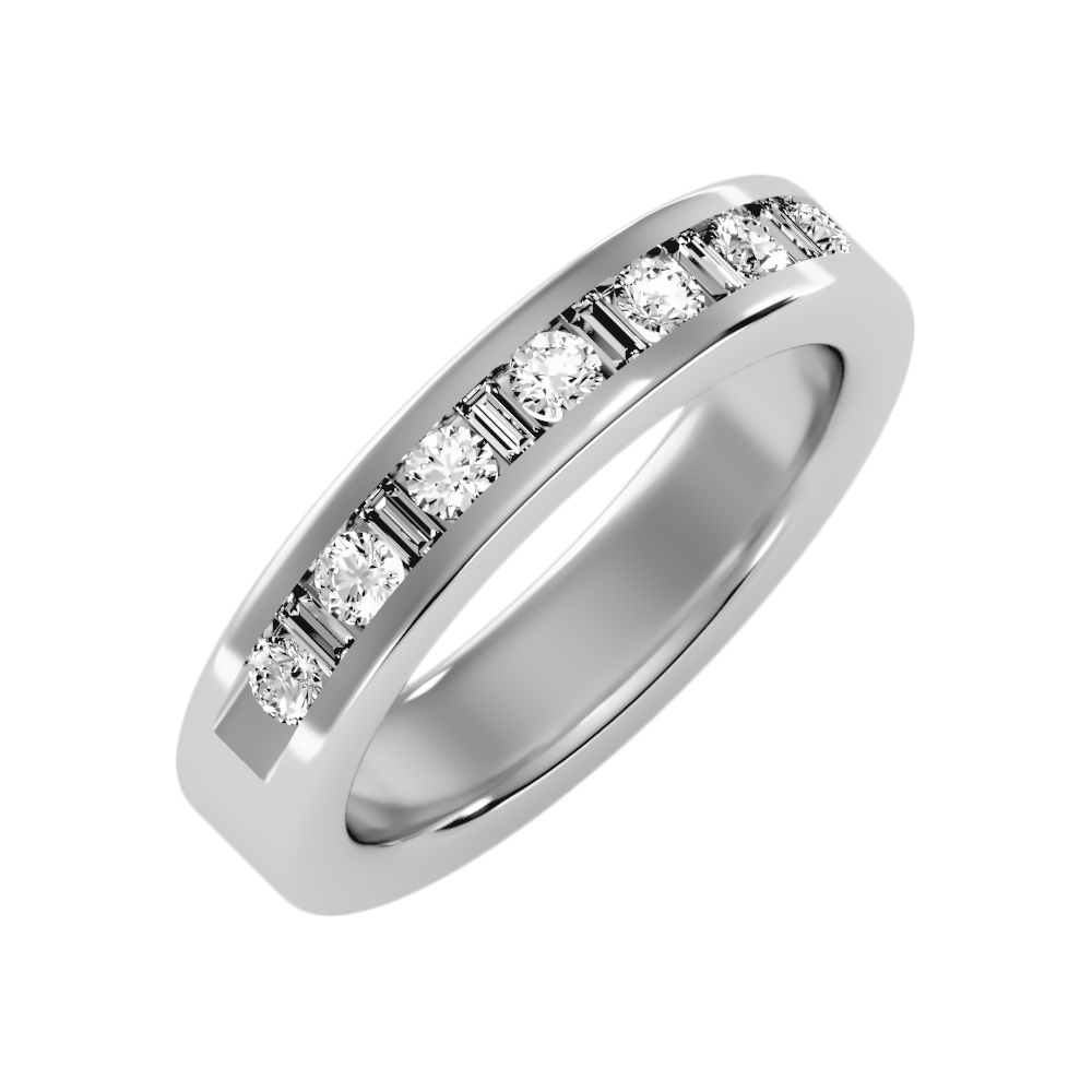 Frangtic Half Eternity Band In 925 Sterling Silver - Five