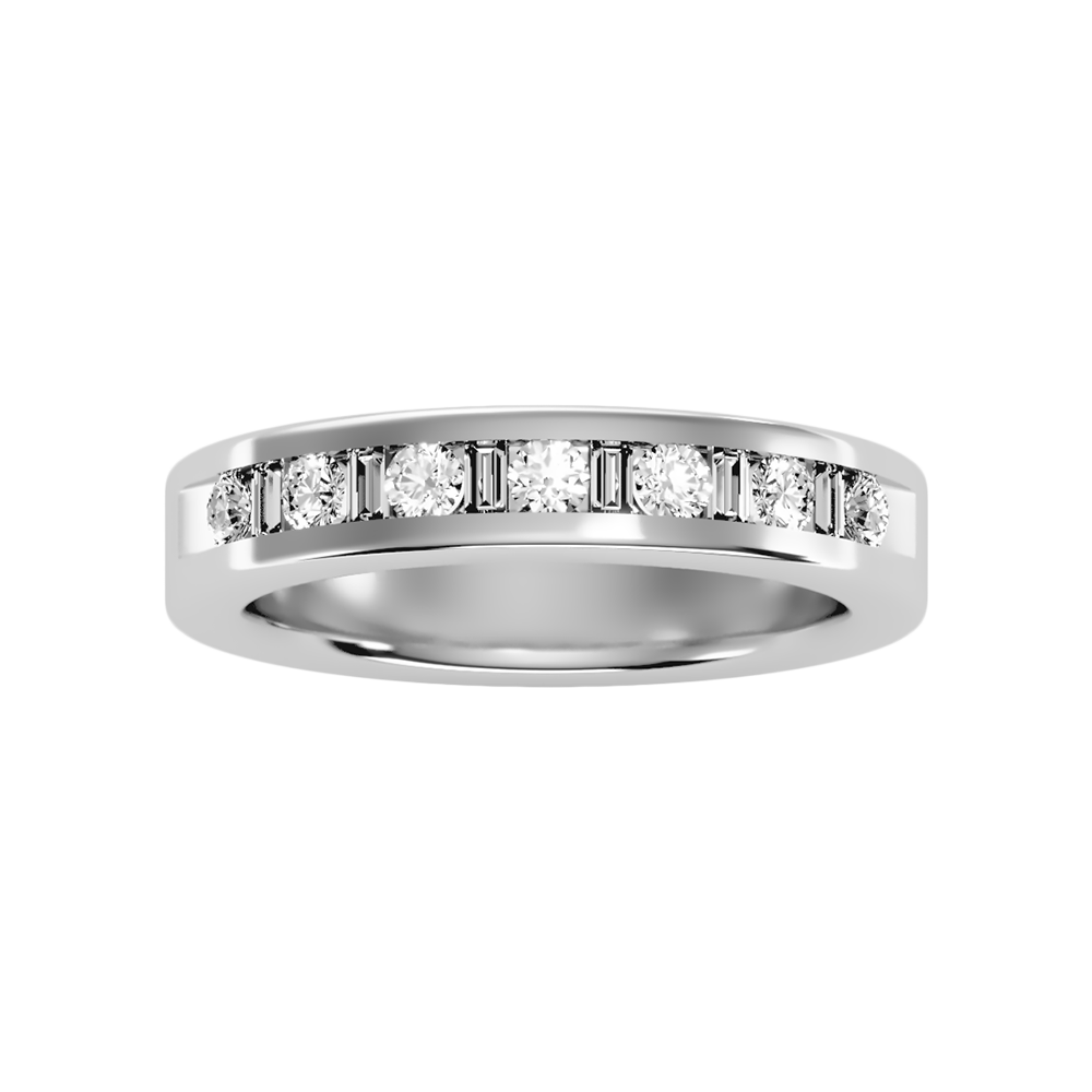 Frangtic Half Eternity Band In 925 Sterling Silver - Six