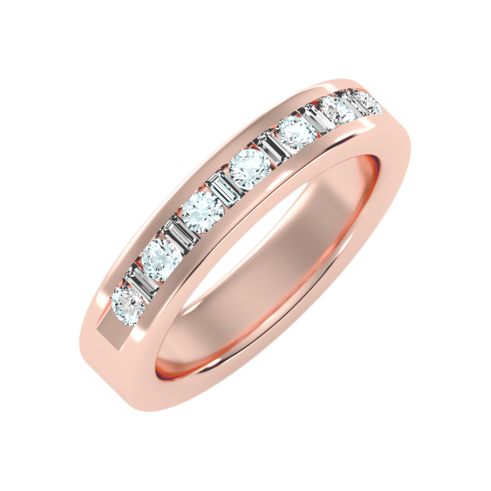 Frangtic Half Eternity Band In 925 Sterling Silver - Nine