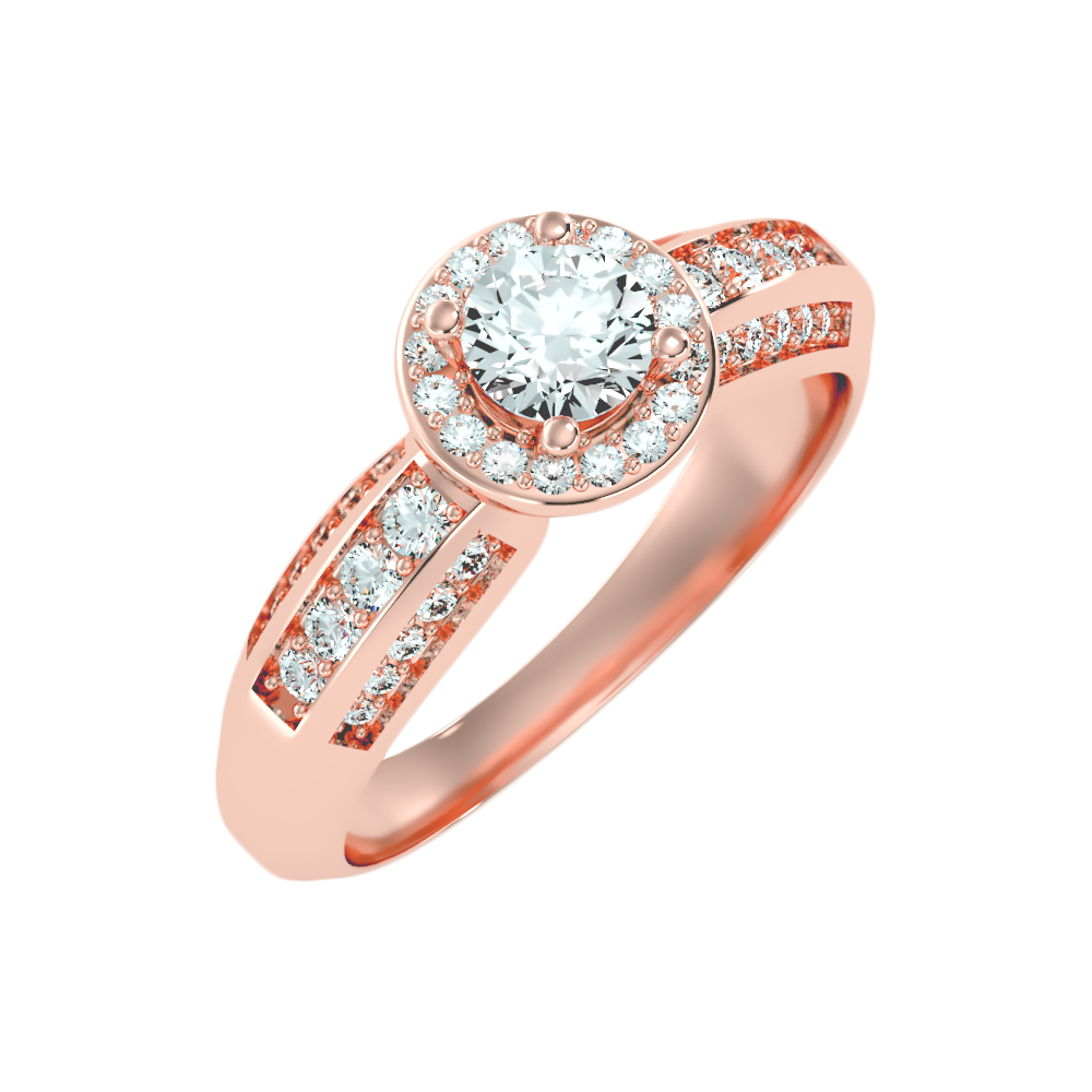 Frenesi Halo Ring In 925 Sterling Silver - Five