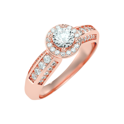 Frenesi Halo Ring In 925 Sterling Silver - Five