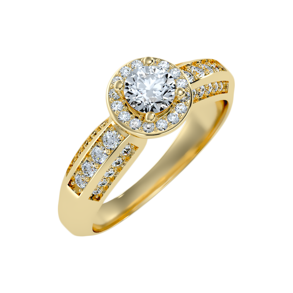Frenesi Halo Ring In 925 Sterling Silver - Nine