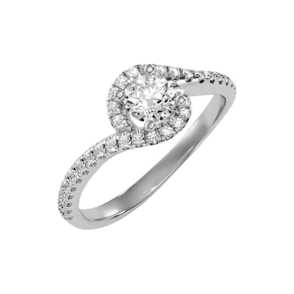 Frisky Diamond Ring In 925 Sterling Silver - One