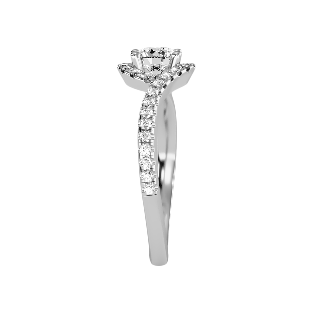 Frisky Diamond Ring In 925 Sterling Silver - Four